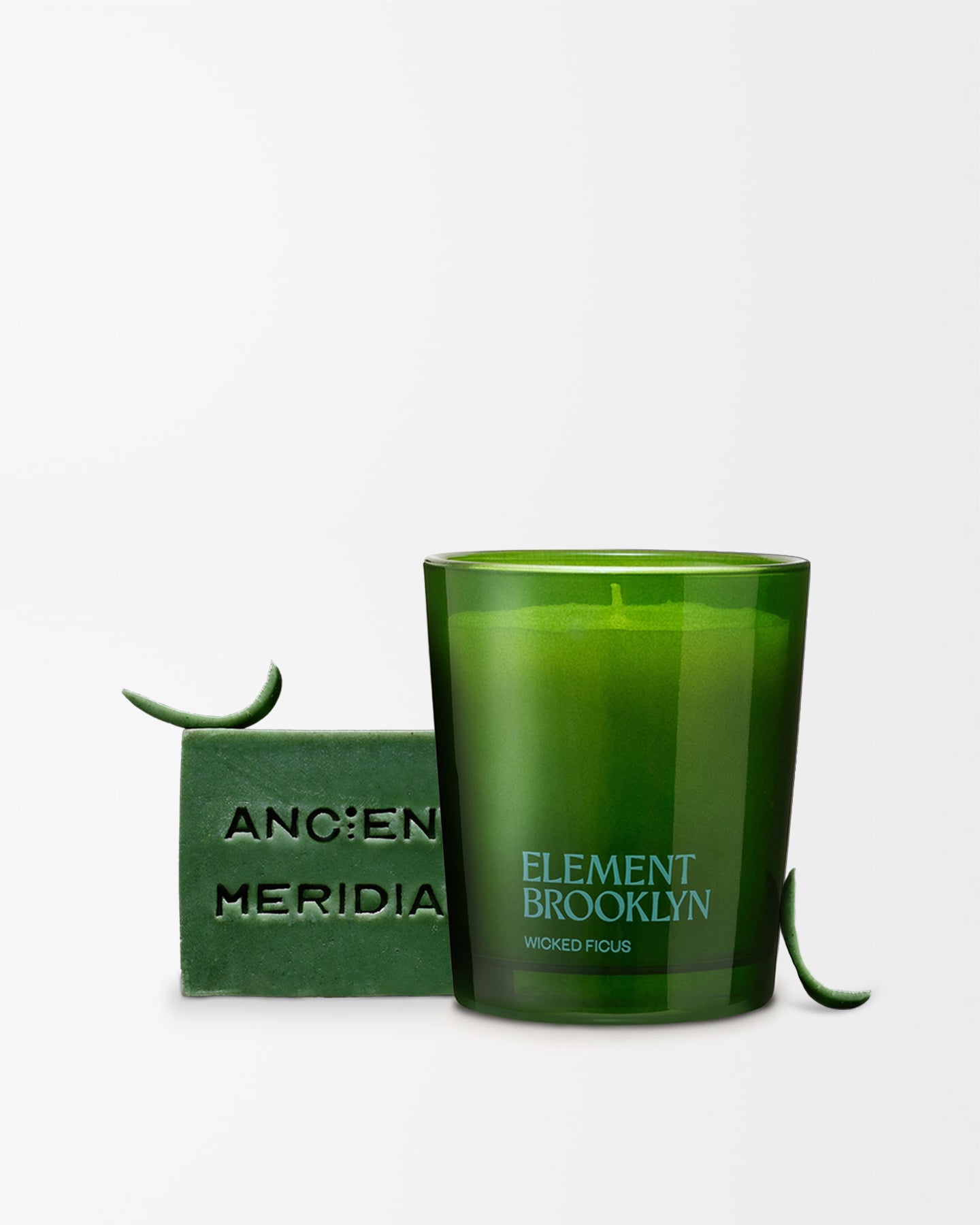 Moringa & Fig Gift Set – Waffa Soap Brick and Wicked Ficus Candle botanical pairing, Here & Always